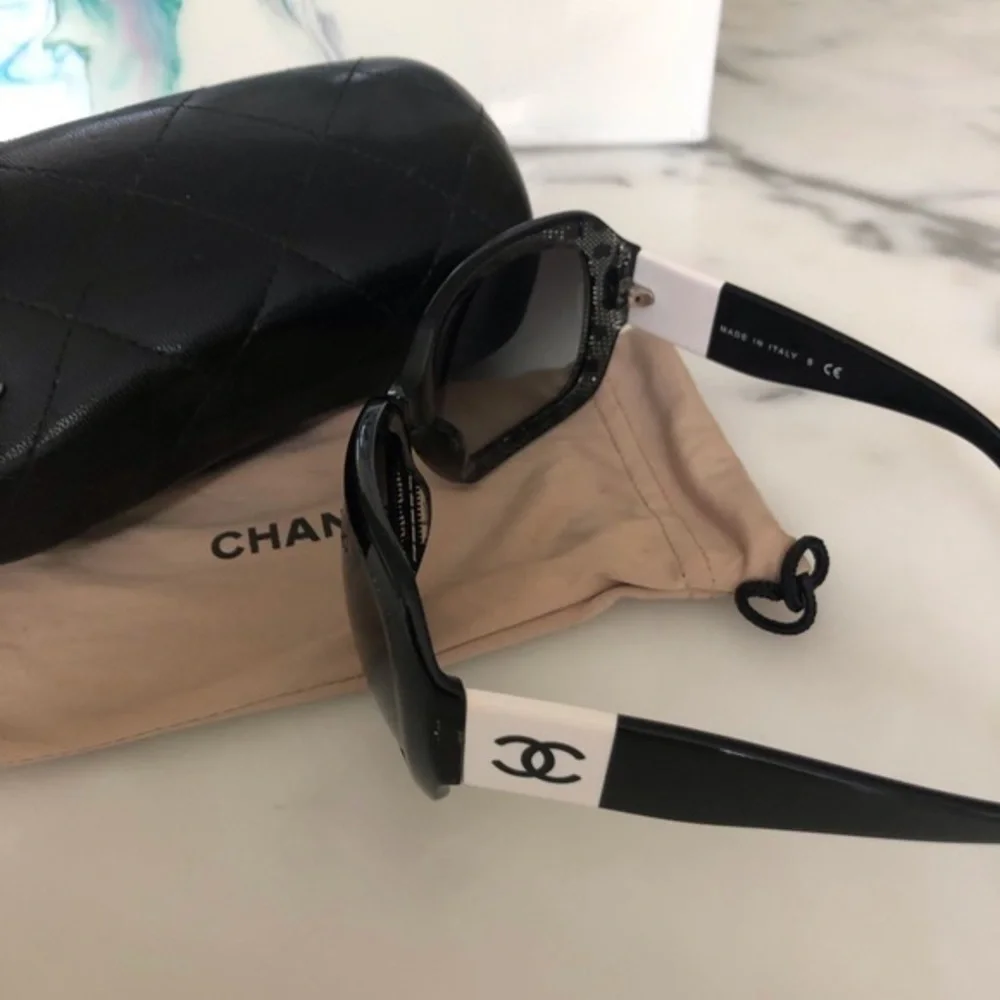 Chanel Vintage Sunglasses Gradient Lens Lace Effect Sunglasses